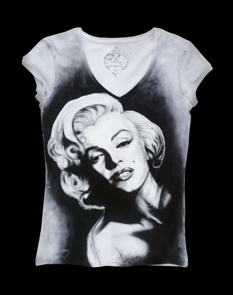 Ručne maľované tričko Marilyn Monroe