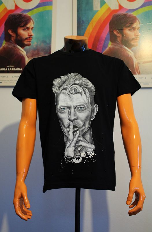 Ručne maľované tričko David Bowie