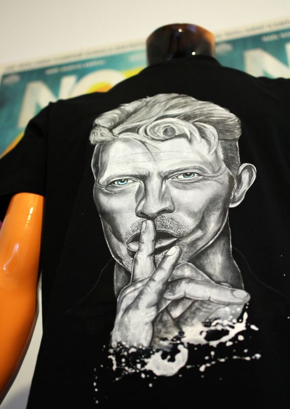 Ručne maľované tričko David Bowie