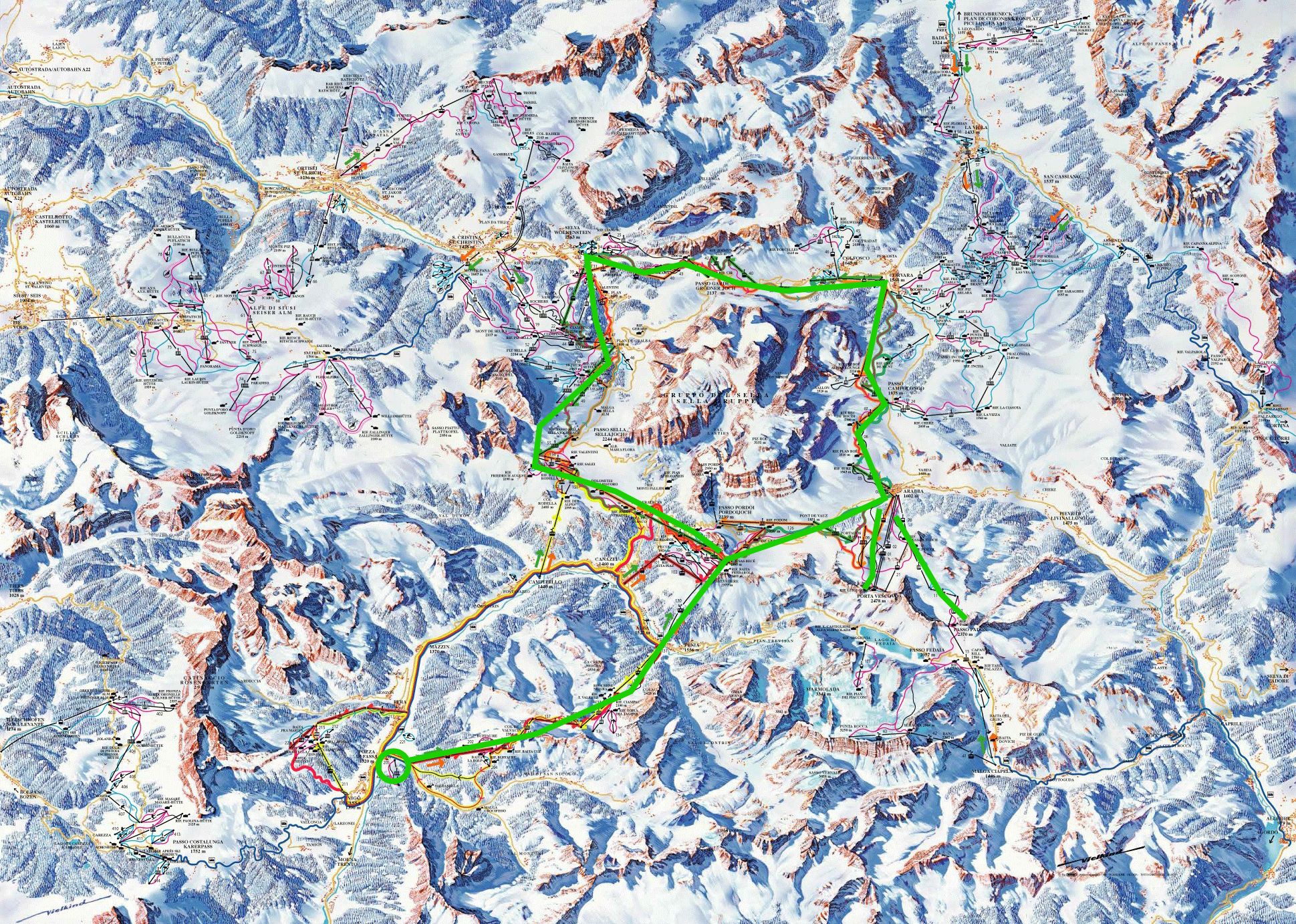 Dolomiti super ski map